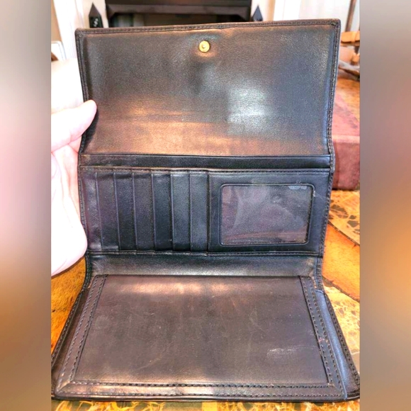 Coach black long wallet with checkbook cover - Picture 11 of 15